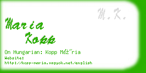 maria kopp business card